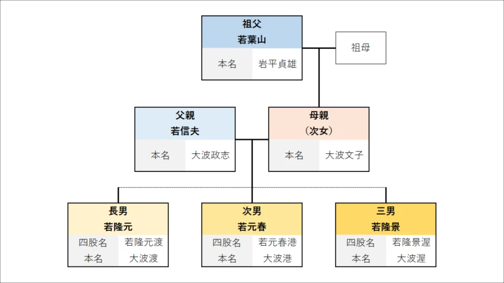 若隆景・若元春・若隆元の家系図